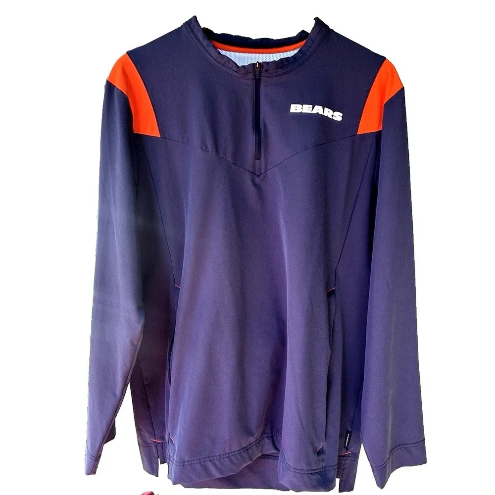 Chicago Bears Nike NFL 1/4 Pullover Zip Vented Athletic Size L